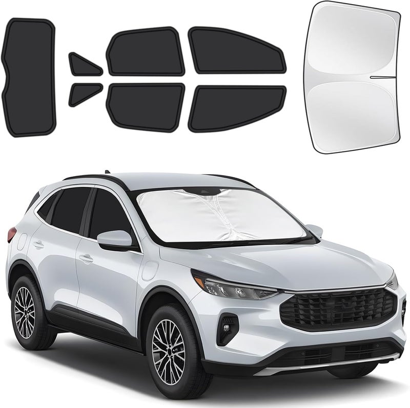 JASVIC for Ford Escape 2020-2025 Car Window Shades, 8pcs Privacy Sun Shade Set for Front Windshield Side and Rear Windows, Full Window Covers Keeps Vehicle Cool for Camping Napping - Image 1